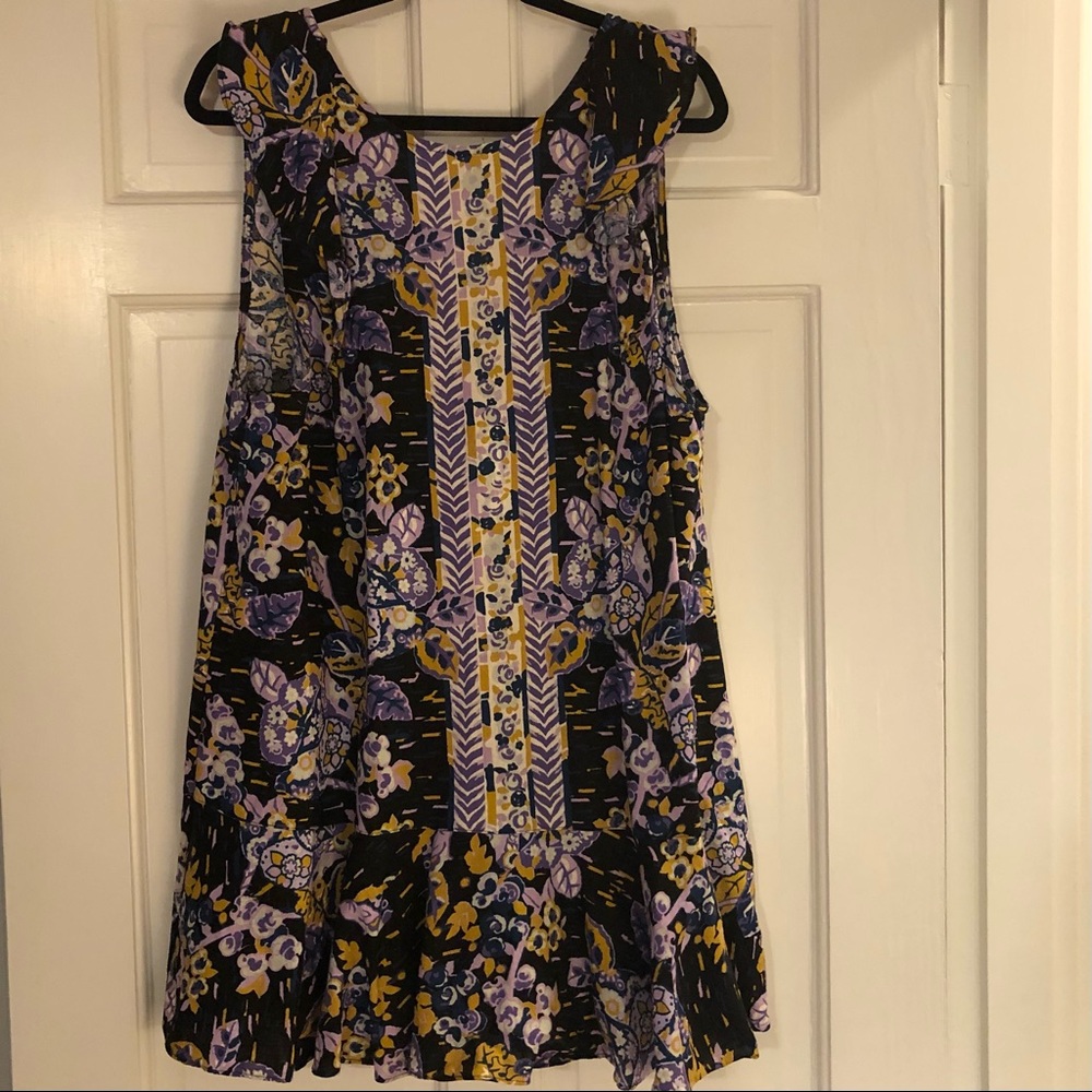 Free People Summer in Tulum Purple/Black Tunic XL